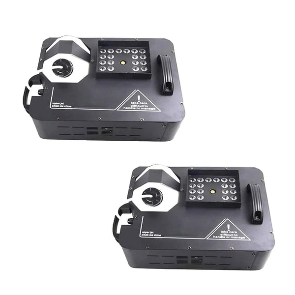 Tågemaskine, Effekt 1500W, 24 stk 9W RGB LED'er, Udgivelse 4000 cu ft/min, Tankkapacitet 2.5L, Opvarmningstid 5-7 min