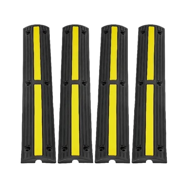 Kabelbeskyttelsesrampe, 18000 lbs belastningskapacitet, 39,37 x 5,91 x 1,22 tommer dimensioner, kanalstørrelse 1,18 x 0,79 tommer, sort + gul Kabelbeskyttelsesrampe, 18000 lbs belastningskapacitet, 39,37 x 5,91 x 1,22 tommer dimensioner, kanalstørrelse 1,18 x 0,79 tommer, sort + gul