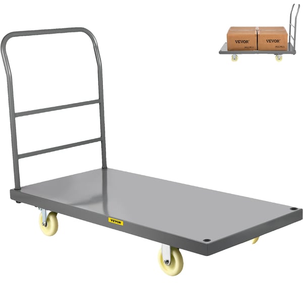 Platformvogn, 2000 lbs kapacitet, aftageligt håndtag