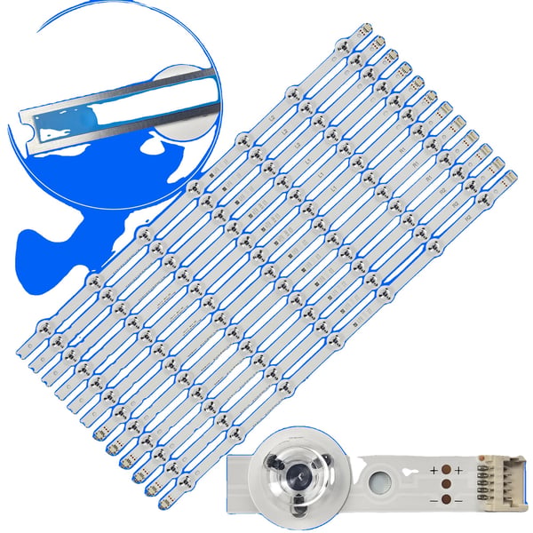 LED-taustavaloaukkosarja, pituus 1140 mm, 14 LED-palloa per sarja, 3V jännite, yhteensopiva 6916L-1629A:n kanssa, sopii erilaisiin malleihin