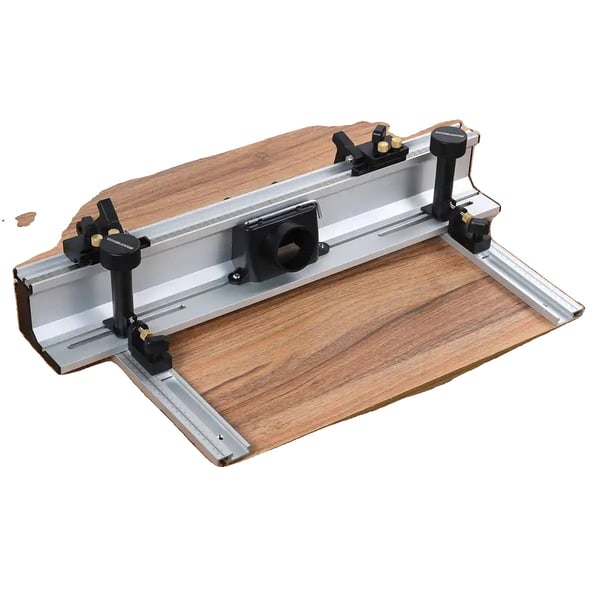 Tischfræser Bordhegn, Aluminiumlegering, 700mm Dimensioner, Justerbar Stop, Tre Støvopsamlingsinterfaces, Slot Dybde 13mm