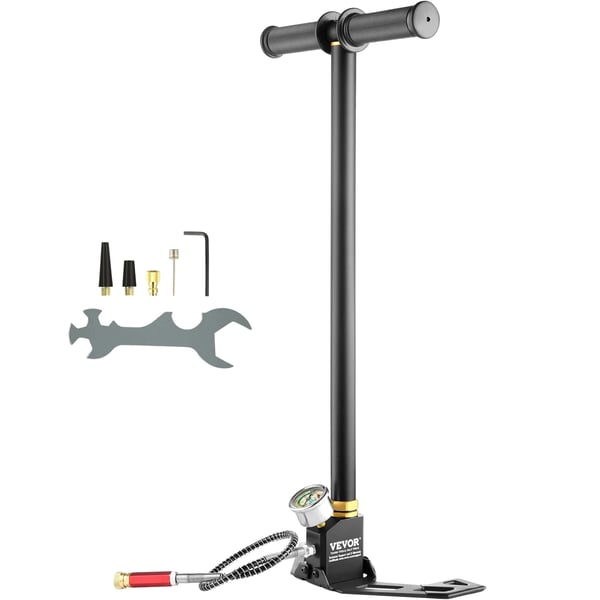 PCP-pumpe, rustfrit stål konstruktion, maksimalt tryk 4500 PSI, 3-trins design, vandkølesystem, kompatibel med luftgeværer og dæk