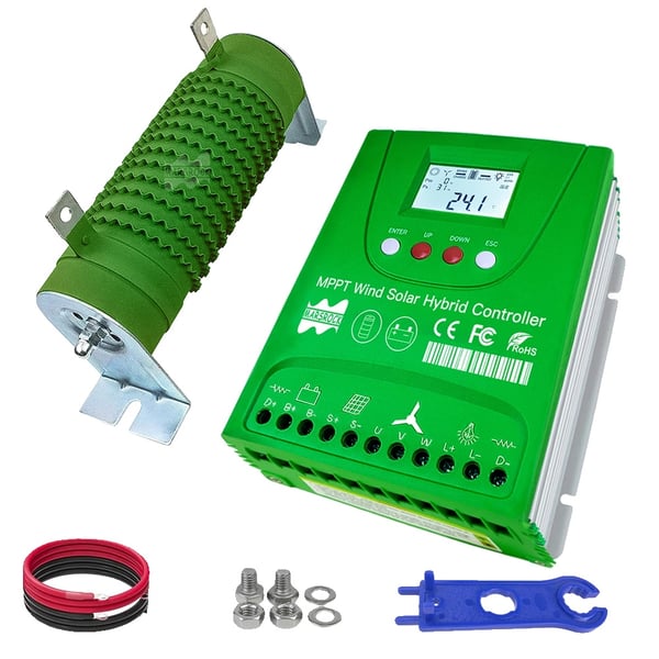 Hybrid Vind Sol Energi Oplader Controller, 30A/60A Kompatibilitet, Høj Effektivitet,1000Vind 1000W Solenergi, Ekstern Vind-Sol Hybrid, Auto 24V 48V