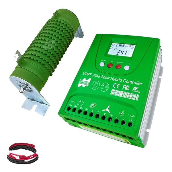 Hybrid vind-solar laddningsregulator, 12V/24V systemkompatibilitet, 1000W arbetskraft,WIND1000 SOLAR1000W, Auto 12v 24v, Extern vindsolär hybrid