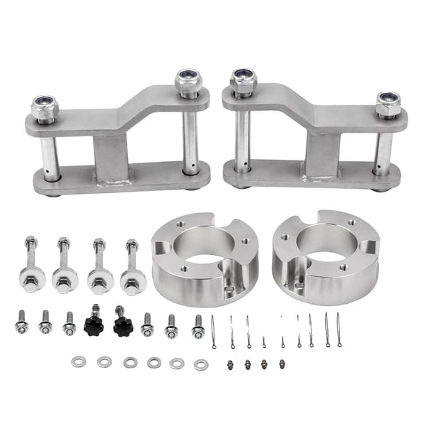 Lift Kit, T6 Billet Aluminium, 2,5 tommer Front, 2 tommer Bag, 35 cm Længde, Kompatibel med Nissan Navara D40