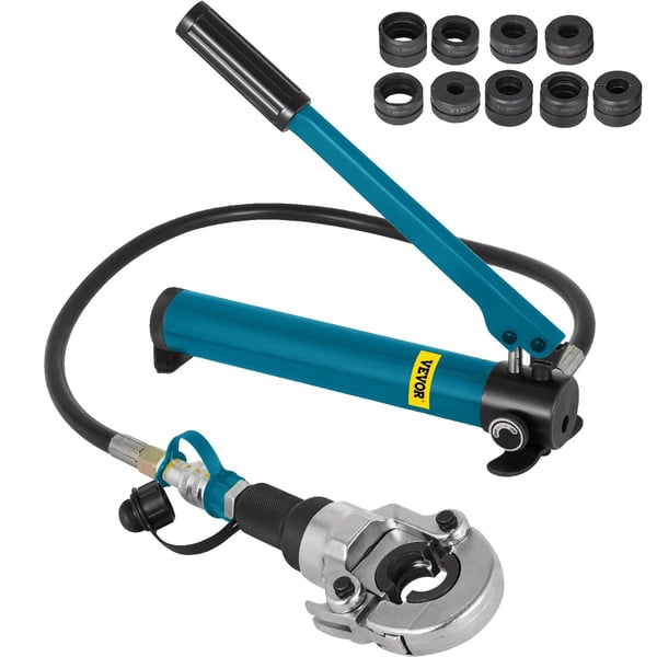 Hydraulisk Pressverktyg, 6-Tons Kraft, 360° Roterande Huvud, Rörpress med Utbytbara Käftar