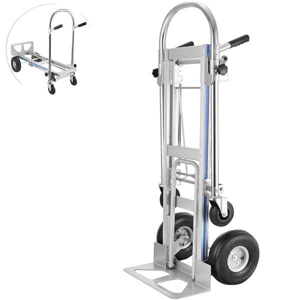 Handtruck, Lastkapacitet 1000 lbs, Totalstorlek 46,5 x 21 x 41 tum, Fällbar storlek 18,5 x 21 x 52 tum, Vikt 47,3 lbs, 3-i-1 Design