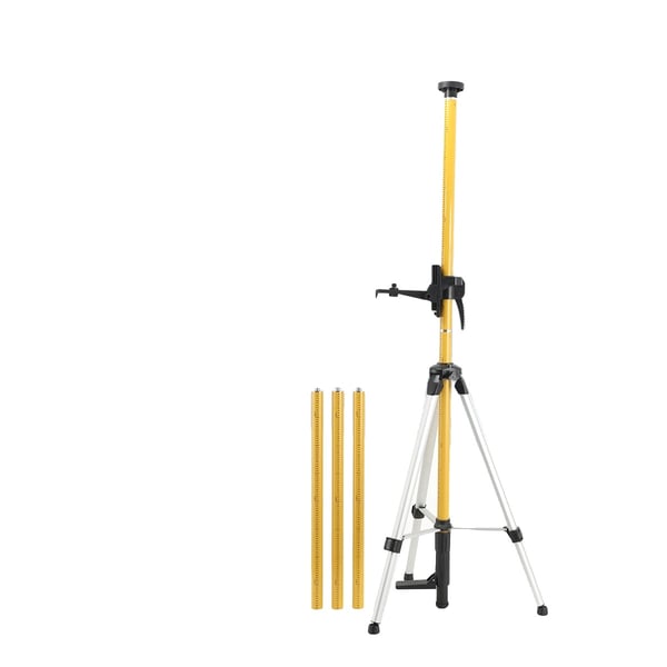 Teleskopisk stang, justerbar op til 12 fod, kompatibel med laser niveauer, monteringsgevind 1/4 tomme x 20 og 5/8 tomme x 11, inkluderer bæretaske