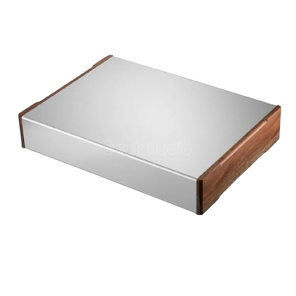 Forstærkerhus, aluminium- og trædesign, 420mm x 305mm x 70mm, nem DIY-samling, kompatibel med forskellige forstærkermodeller