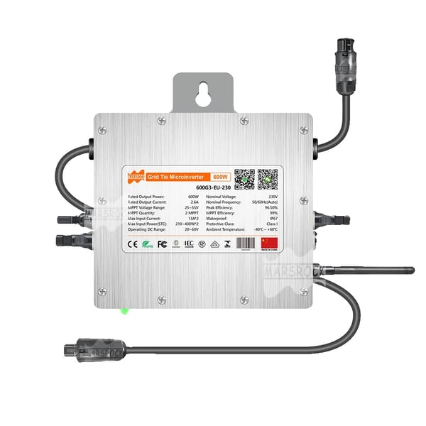 Deye 600W Solmikroinverter, Dual MPPT, IP67 Vandtæt Design,230V(184-265VAC), 600W