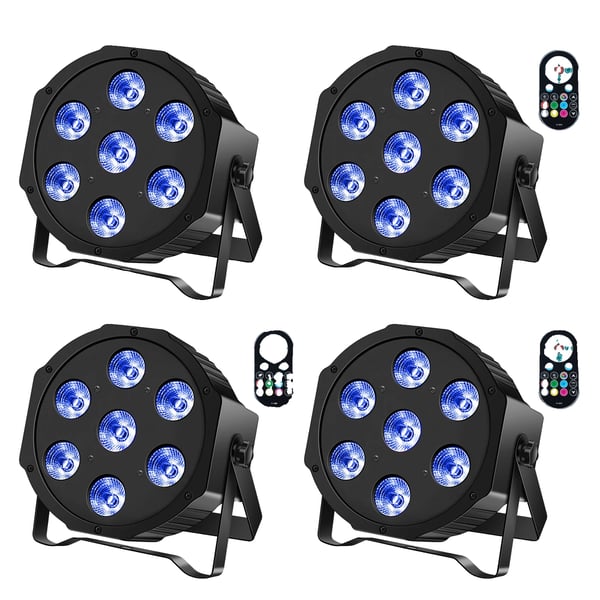 Scene Lys, 7x3W RGBW LED'er, DMX Kontrol,EU Stik 4PCS