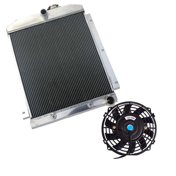 Aluminium Radiator, Kerne Størrelse 20,5" x 19,5" x 2", Øverste Udløbsdiameter 1,5", Nederste Udløbsdiameter 1,75", 3 Rækker