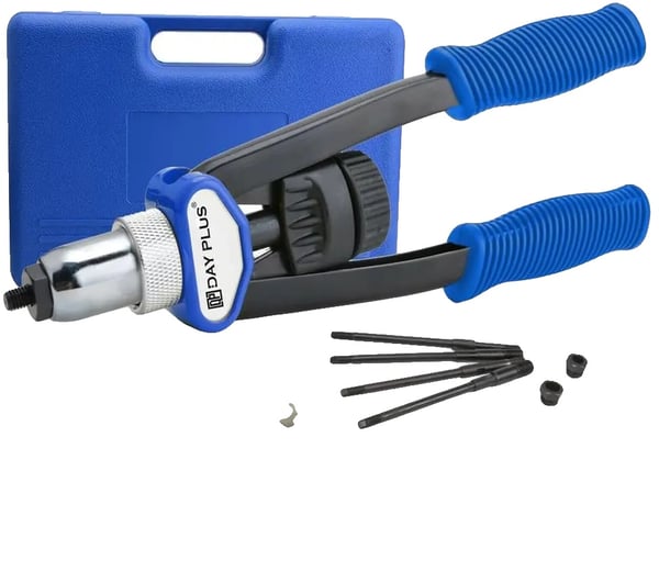 Mutterdragare, Längd 335 mm, Ergonomiskt Handtag, Kompatibla Storlekar M5-M12, Inkluderar 150 Mutterinsatser, Vikt 2 kg