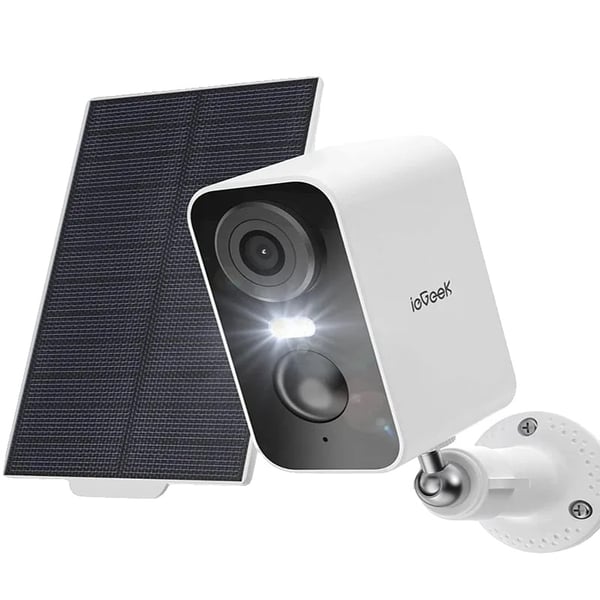 Sikkerhedskamera, 3MP CMOS-sensor, 128GB lagringskapacitet, solcelledrevet, 360° synsvinkel, udendørs brug