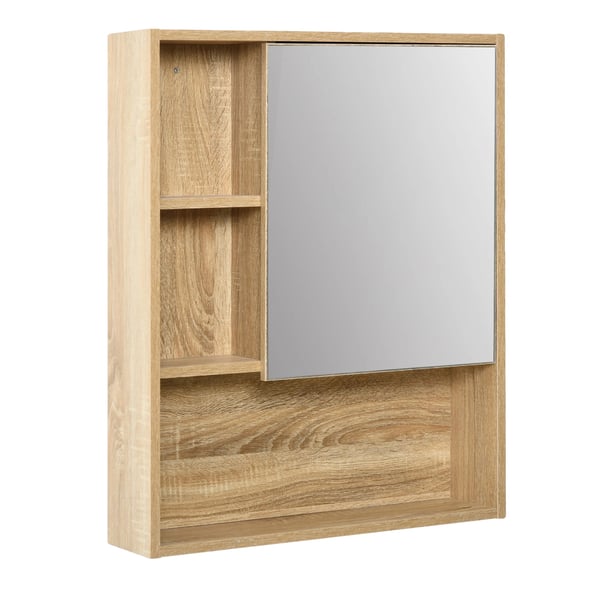 Badeværelsesskab, Højdejusterbar Hylde, 60cm Bredde, 15cm Dybde, 76cm Højde, MDF Konstruktion