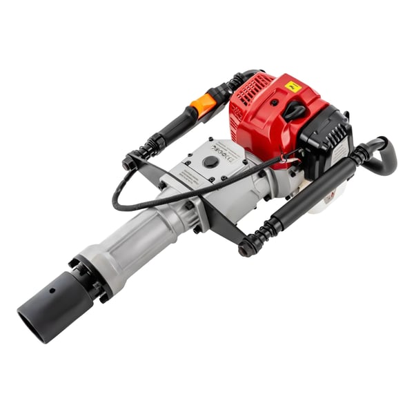 Bensiini-paalupora 1900W 52cc, Iskunvaimennusjärjestelmä, 2 Ajamispäätä 55-70mm, Ammattimainen Paalutuslaite Aitausta ja Viinitarhoja Varten
