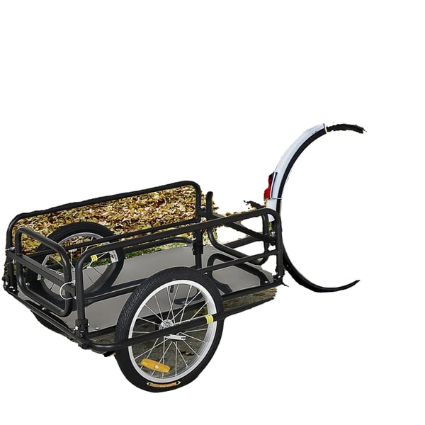 Cykeltrailer, Letvægtsstålramme, 40 kg vægtkapacitet, 120 cm længde, 70 cm bredde, 60 cm højde