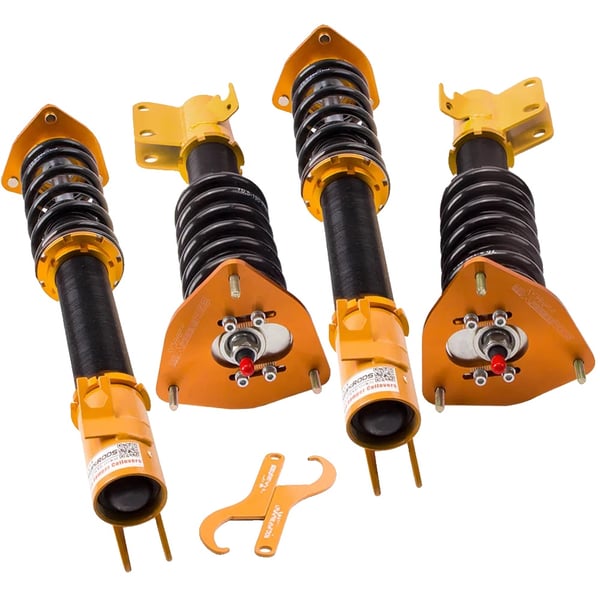 Coilover affjedring, Justerbar højde 1"-3", 24 niveauer for dæmpningsjustering, Aluminium + Jern, Vare længde 70 cm, Vare vægt 30 kg