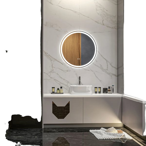 Badrumsspegel, justerbar LED-belysning, anti-imfunktion