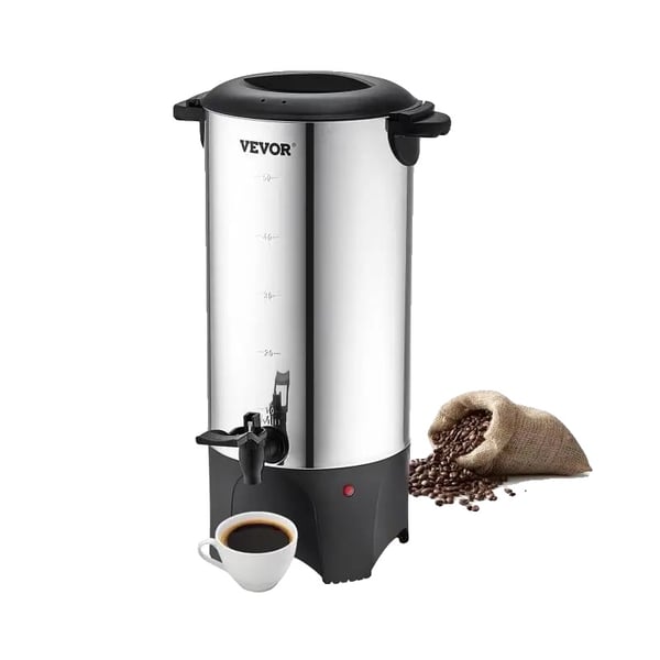 Kaffekanna, 50-koppars kapacitet, snabb bryggning, design i rostfritt stål