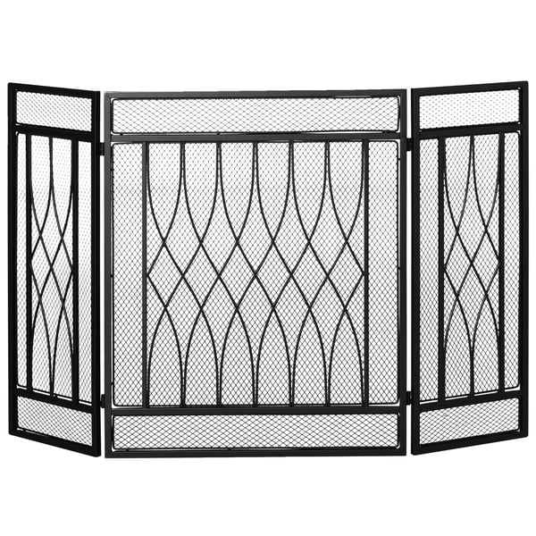 Suojaverkko, Metalli ja Kangas, 126 x 3 x 80 cm, Yhteensopiva Standardi Takkojen Kanssa, 3 Paneelia, 5 kg