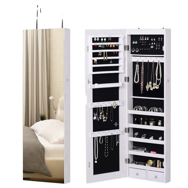 Korpepeili, korkealaatuinen MDF, 120 cm x 40 cm x 15 cm, sopii seinäasennukseen ja oven ripustukseen, 6 LED-valoa helppoon näkyvyyteen, lukko avaimella turvalliseen säilytykseen