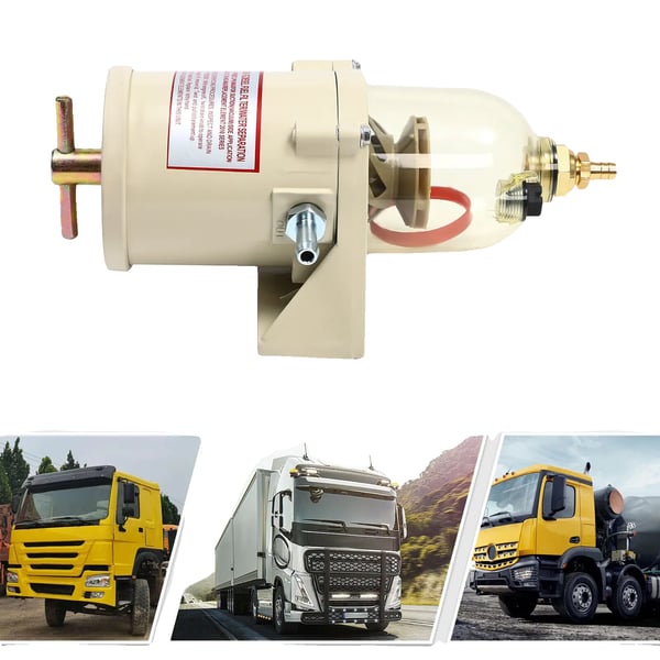 Dieselbrændstoffilter med vandseparator, 60 GPH gennemstrømningshastighed, konstruktion i aluminiumlegering, beskytter motoren.