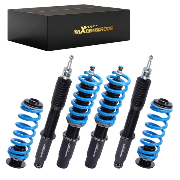 Coilover affjedringskit, 55CrSi stål fjedre, højdejustering 1"-3", 24 klik rebound justering, høj viskositets dæmpningsolie