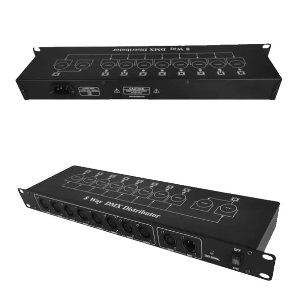 DMX-signalforstärkare, 8-vägs splitter, 15W effekt