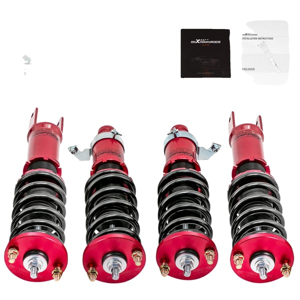 Coilovers, Justerbar højde 1-3 tommer, Længde 65 cm, Bredde 53 cm, Højde 23 cm, Vægt 21 kg