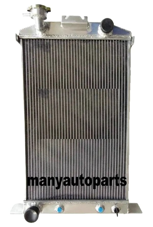 Aluminiumkøler til 1937-1939 Ford, 40% øget kølekapacitet, TIG-svejste tanke, vakuum-loddet kerne.