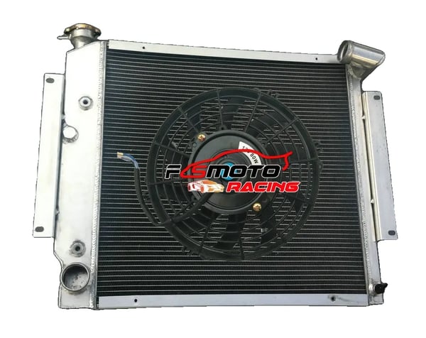 Aluminiumradiator med ventilator, 3-rækket design, høj kølekapacitet, holdbar konstruktion