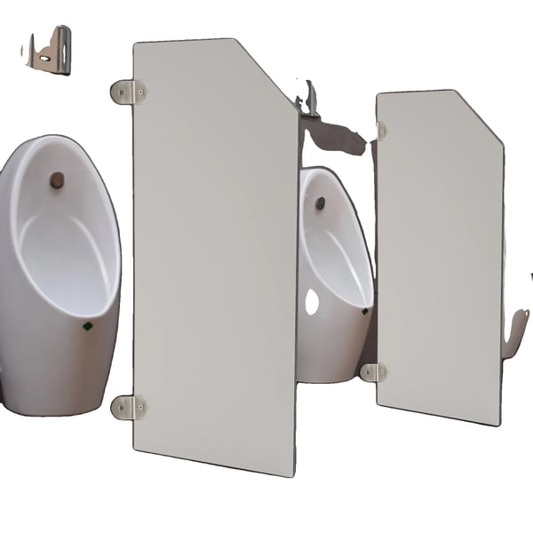 Urinalafskærmningsskærm, vægmonteret design, pladsbesparende løsning, nem installation