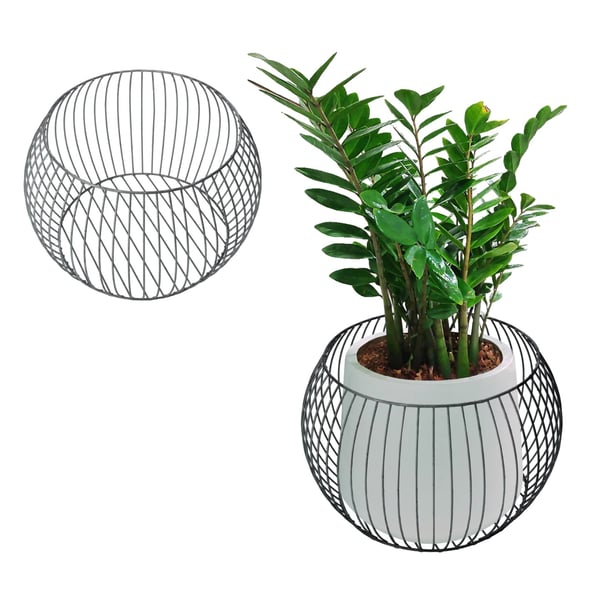 Gabion Pot, Galvaniseret Stål, Holdbart Design,Sølv