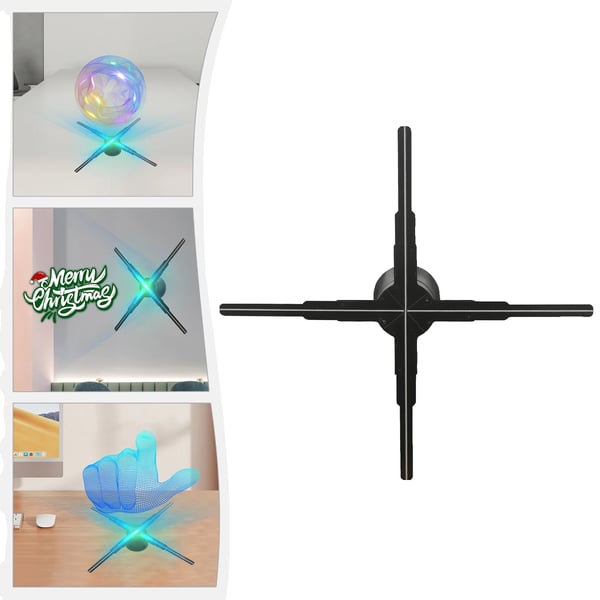 3D Hologram LED-fläkt, 552 LED-perlor, fjärrkontroll och APP-styrning