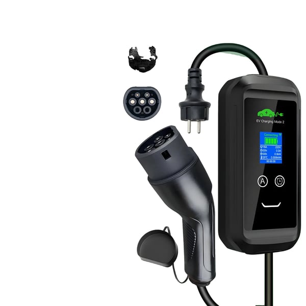 EV-lader Type 2, Justerbar Strøm 6-16A, WiFi Tuya App Kontrol,TYPE2