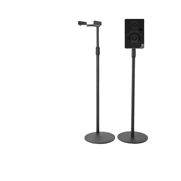 Højttalerstativer, Højdejusterbare 75-140 cm, Rustfrit Stål Materiale, 360° Rotation, Stabil Base Design, Pladsbesparende