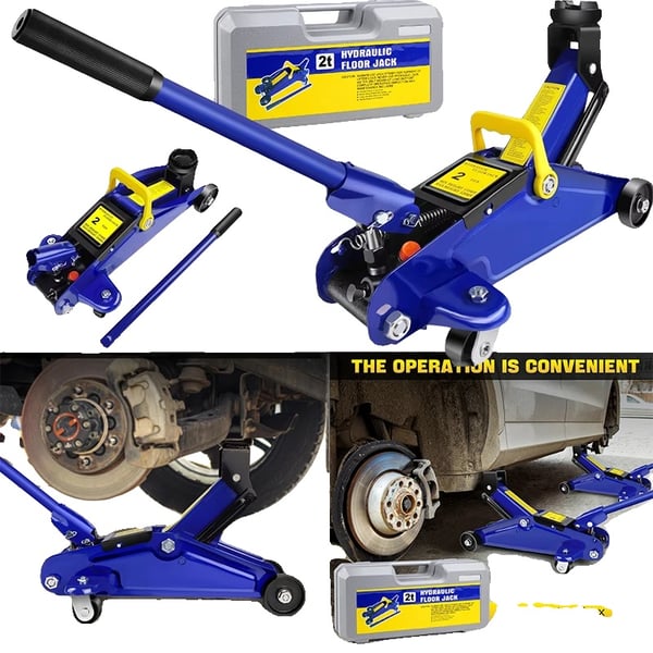 Hydraulisk Trolley Jack, Stålmateriale, Løftehøjde 135-320 mm, Varevægt 7,2 kg, CE-certificering, 360° Hjuldesign