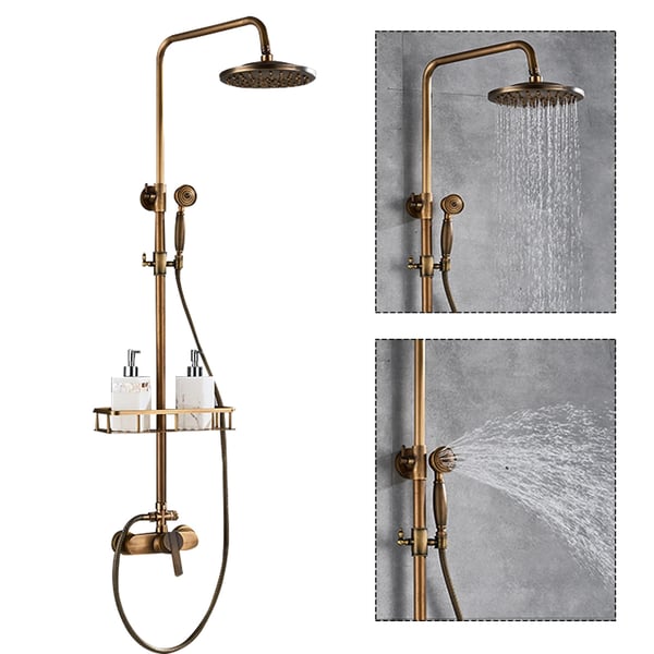 Guldbruserhoved, Vintage Stil, Dobbelt Vandtilstande, Korrosionsbestandig Messing