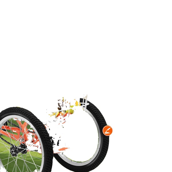 Børnecykel, ramme i højkulstofstål, 14 tommer hjul, dobbelt V-bremse system, 50 kg kapacitet, stor bagkurv