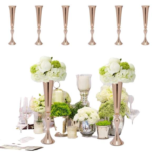 Blomsterkrukke, guldbelagt finish, holdbart jernmateriale, høj foddesign, elegant midtpunkt, nem at rengøre