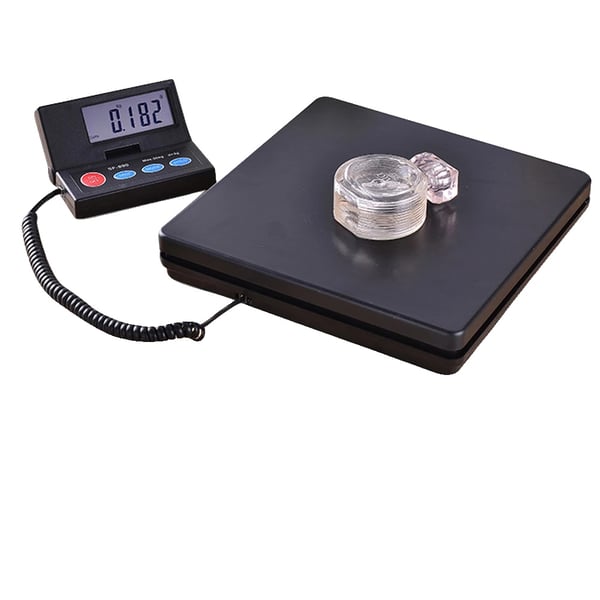 Digital vægt, maksimal kapacitet 50 kg, LCD-display, foldbart design, egnet til køkken og hjemmebrug, drevet af 2 AAA-batterier