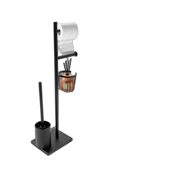 Papirhåndklædeholder, Rustfrit stål, 12,5 x 7 x 5 tommer, Egnet til standardruller, Mat sort finish, Skridsikker bund