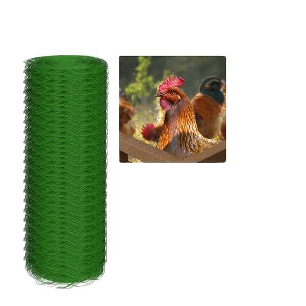 Havehegn Trådnet, 0,5m Højde, 25m Længde, 25mm Netbredde, PVC Belagt, Fleksibelt Design