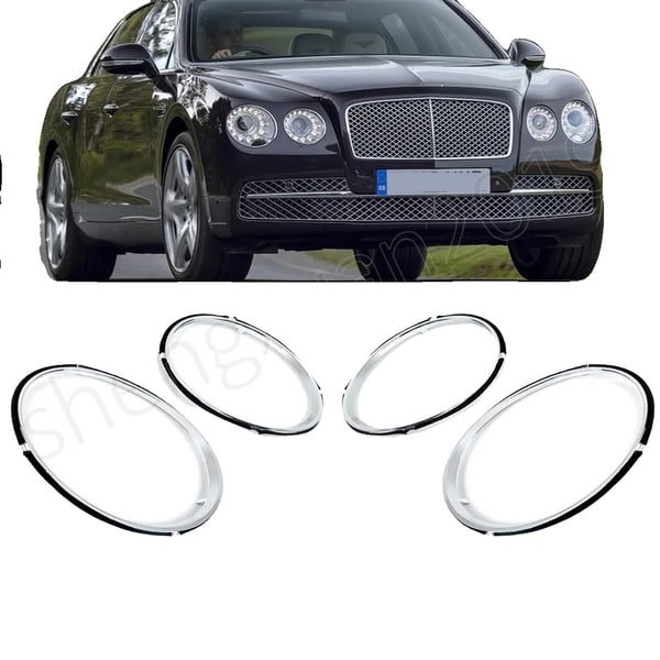 Hovedlygte Dækselramme, Højkvalitets plastik, Specifik pasform til forlygtemonteringer, Designet til Bentley Flying Spur (2014-2019)