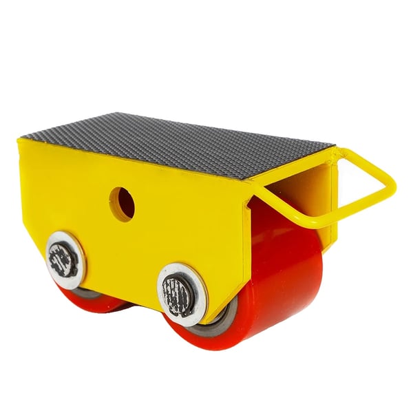 Koneen vaunu, kuormakapasiteetti 2,5T, mitat 22×10×11 cm, rullakoko 8×7 cm, nettopaino 5 kg, rullien määrä 2