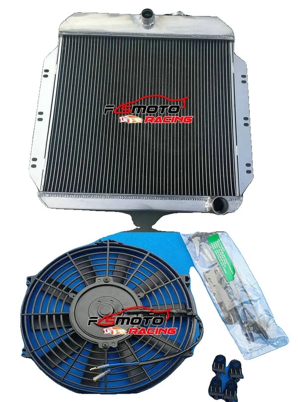 Radiator, Aluminiumkonstruktion, Kerne størrelse 548mm x 480mm, Samlet størrelse 665mm x 610mm, Passer til 1960-1962 Chevy/GM, 30% Øget Køling