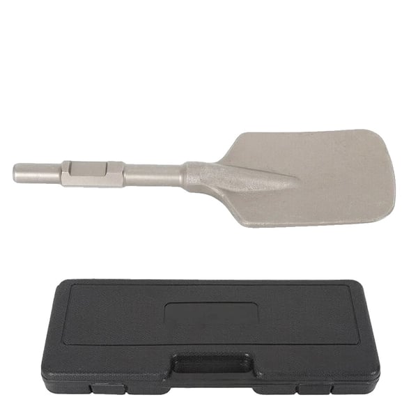 Mejsel Spade Skovl, 1-1/8" Hex Skaft, 12 tommer lang, Høj-kulstof stål, Tungt design, Præcisionspasform