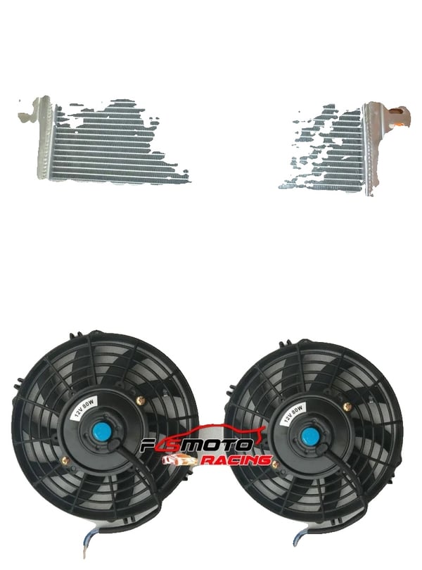 Luft-til-vand intercooler, aluminiumsbygning, samlet størrelse 702 x 186 x 75 mm, vandindtag/udtag: To 19 mm, 30% højere køleeffektivitet
