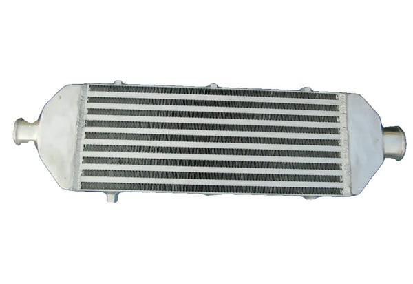 Intercooler, 400mm x 155mm x 60mm, Indløbsdiameter 59mm, Hele i aluminium, Universel kompatibilitet, Bar & Plate design